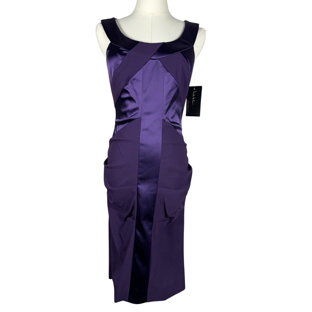 Women's Formal‎ Dress Size 2 Nicole Miller Collection Purple Ruffled Sheath -NWT